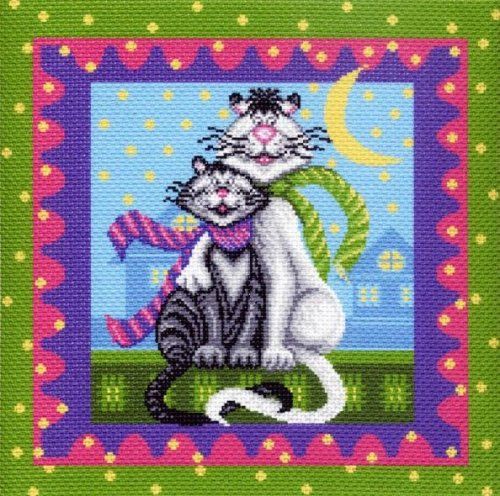 МП канва с рисунком 1382"Кот и кошка"