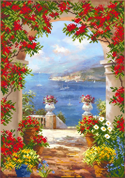 МП канва с рисунком для выш. бисером арт.4156 "Цветы средиземноморья"