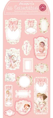Stamperia Набор высечных декоративных элементов "Малыши розовые" DFTG014
