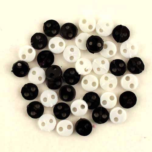Buttons Galore Набор пуговиц 1811 мини белый-чёрный