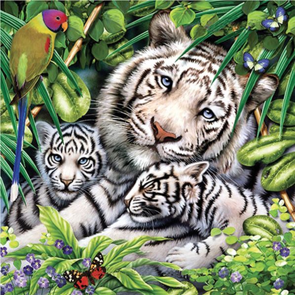 Maki Салфетка 3-х слойная SLOG 0348 01 Белые тигры