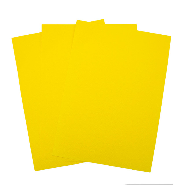 Лоза Бумага д/скрапбукинга с рельефным рисунком БР001-11 "Завитки" 3 листа,  А4, ярко-жёлтый