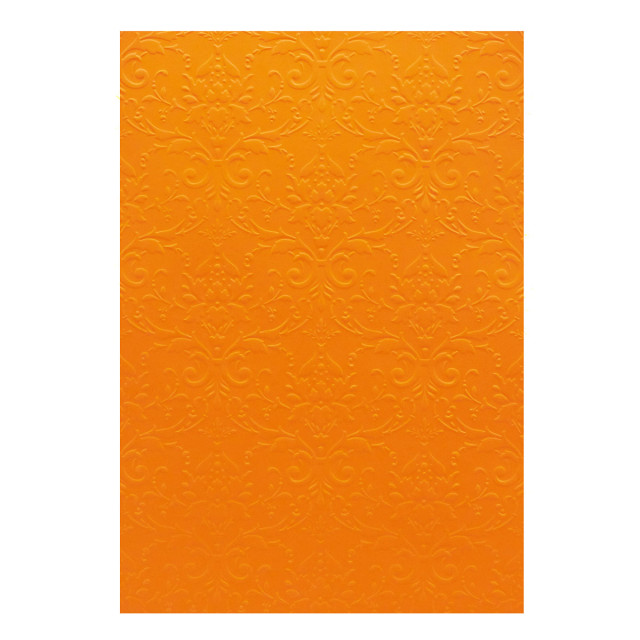 Лоза Бумага д/скрапбукинга с рельефным рисунком БР003-09 "Дамасский узор" 3 листа,  А4, оранжевый