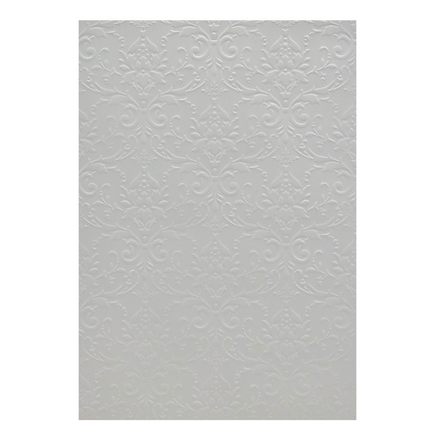 Лоза Бумага д/скрапбукинга с рельефным рисунком БР003-8 "Дамасский узор" 3 листа,  А4, серый