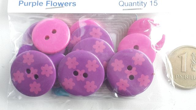 Favorit Findigs Набор пуговиц 550001330 Фиолетовые цветы