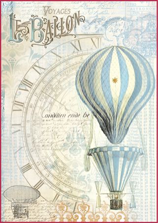 Stamperia Бумага рисовая для декупажа DFSA4114 формат А4 "Воздушный шар"