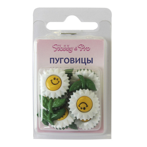 Hobby Pro Набор пуговиц 48378 "Цветок со смайликом" 26мм 6шт