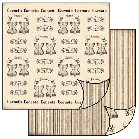 Stamperia Бумага для скрапбукинга SBB189 "Корсеты", лист, 31,2х30,3 см, 170 гр