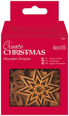 Docrafts Набор декоративных элементов "Разные формы" (дерево) Create Christmas РМА174918