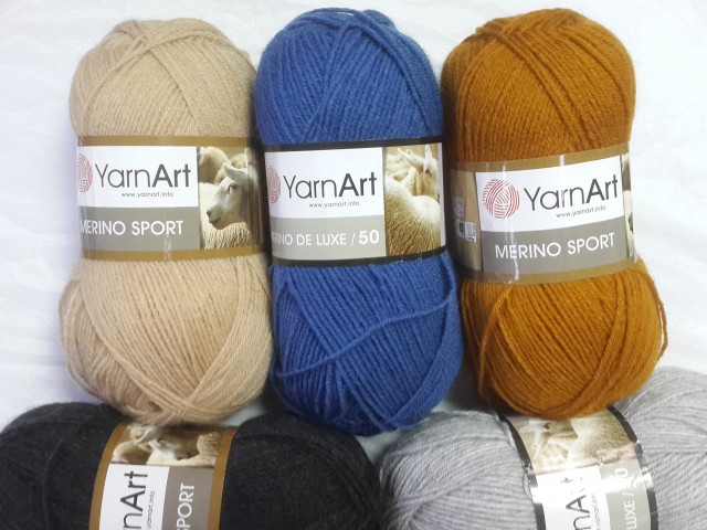 Yarn Art пряжа Merino sport 100гр. 400м. 50%шерсть, 50% акрил