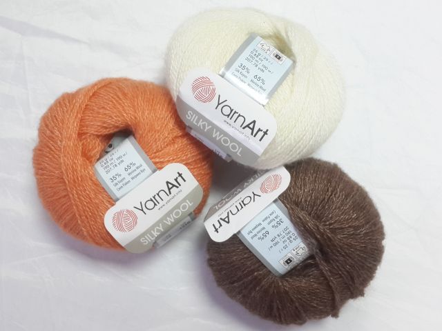 Yarn Art пряжа Silkу Wool 25гр. 190м. 65%мериносовая шерсть, 35% шёлк район