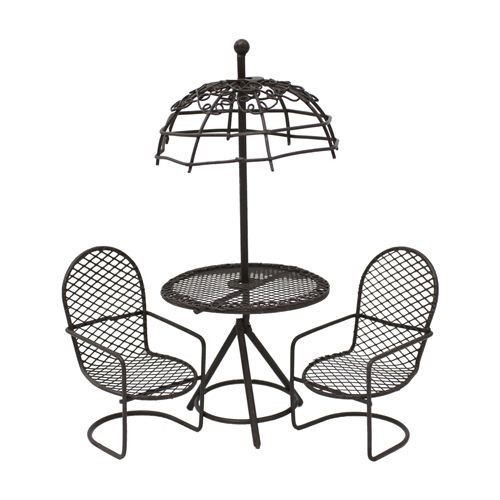 Астра Миниатюра Метал. стол с зонтиком с 2-мя стульями, корич.KB4245/S3 , 7717645