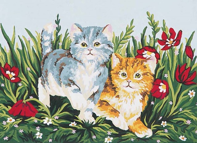 Grafitec Канва жесткая с рисунком "Игривые котята" 22 x 30 см  6032