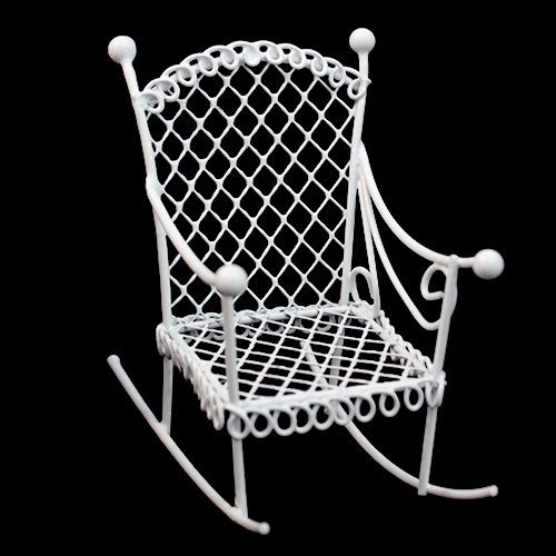 ScrapBerrys Металлическое мини кресло-качалка, белое, 4,5*7 см, SCB271034