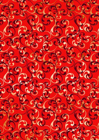 Heyda Бумага д/скрапбукинга 20-47 72694  с эффектом бархата "Завитки", А4, 200 г, золото/красный