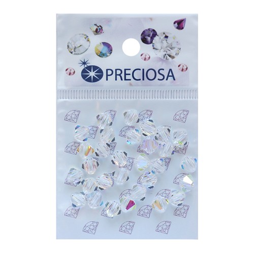 Preciosa 451-69-302 Бусины Биконус Crystal AB 5,7x6мм. 30 шт. 551743
