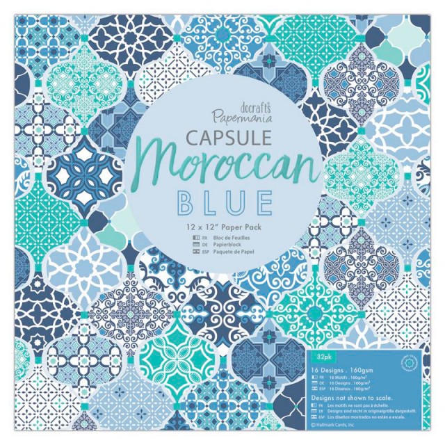 Docrafts Бумага д/скрапбукинга Moroccan Blue 30,5х30,5см PMA160261 1 лист