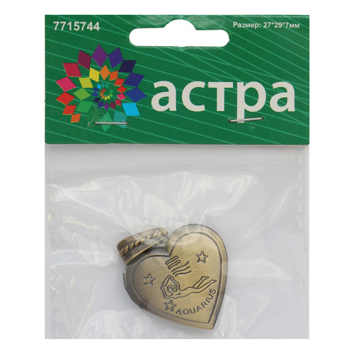 Астра FIN2849 Подвеска декоративная "Водолей", 27*29*7мм, 1шт/уп, 7715744