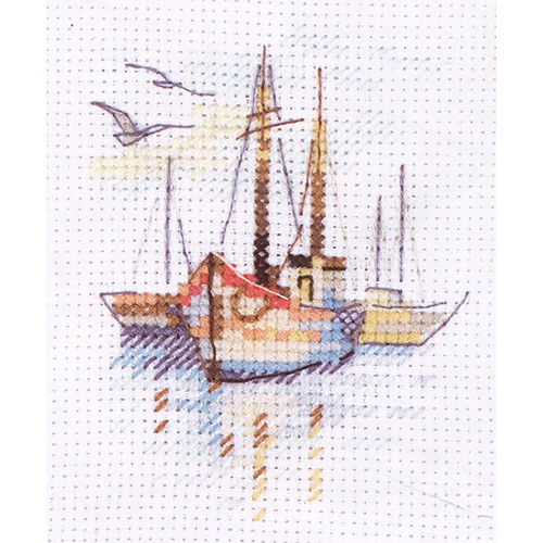 Алиса Набор для вышивания 0-196  "Лодки на рассвете" 6*9см