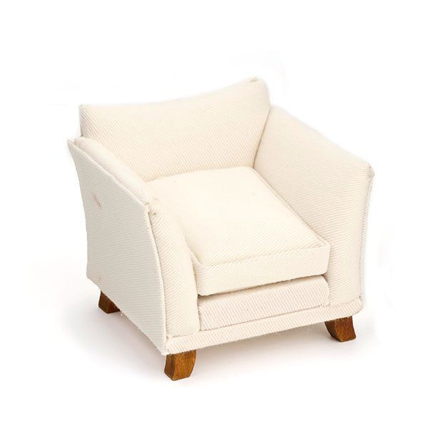 Art jf Mini Кресло, белая ткань,  8*8*8см АМ0102010