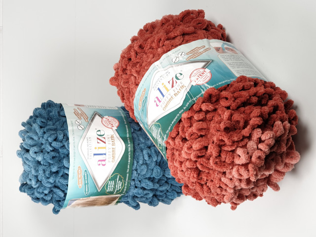 Alize пряжа Puffy fine ombre batik 500гр. 73м, 100%микрополиэстер
