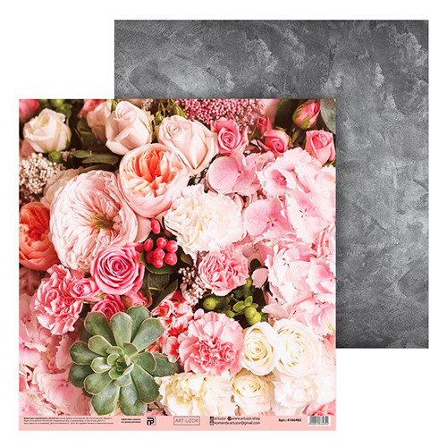 АртУзор Бумага для скрапбукинга «Цветочный букет», 30.5*32 см, 180 г/м  4166482