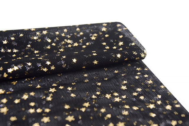 Сетка со звездочками, 50 х 75см (+/-2,0см) , цв. чёрный 28442