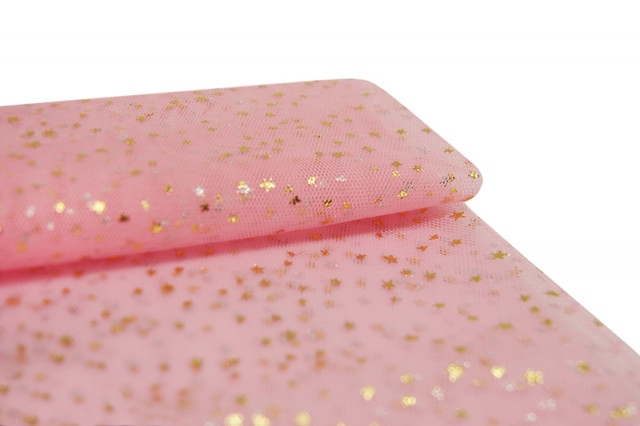 Сетка со звездочками, 50 х 75см (+/-2,0см) , цв. розовый 28443