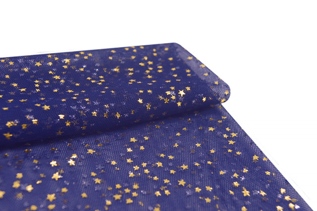 Сетка со звездочками, 50 х 75см (+/-2,0см) , цв. т. синий  28446