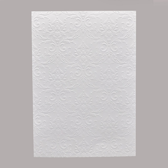 Лоза Бумага д/скрапбукинга с рельефным рисунком БР003-01 "Дамасский узор" 3 листа,  А4, белый