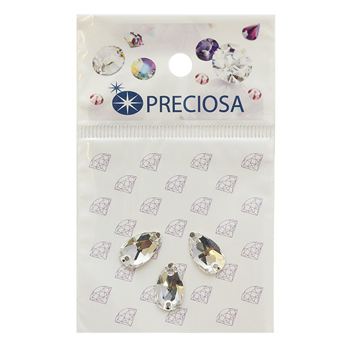 Preciosa 438-67-301 Стразы пришивные Груша, 2 отверстия Crystal 12*7мм. 3 шт. 551797