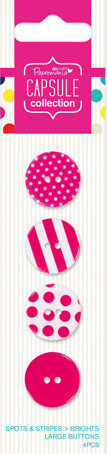 Docrafts Набор пуговиц Spots & Stripes Brights - Pink PMA354406