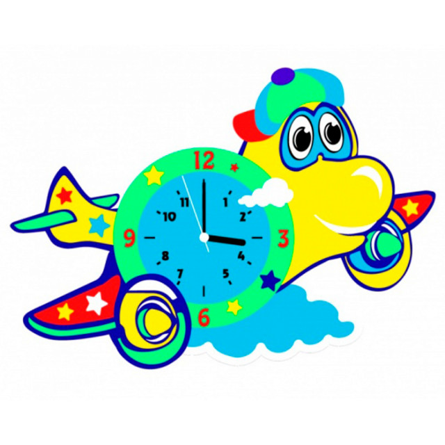 CL019 Самолет часы - набор для творчества из фоамирана Color KIT 28,5*19см 558813
