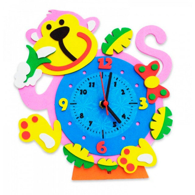 CL002 Обезьянка часы - набор для творчества из фоамирана Color KIT 21,5*20см 558811