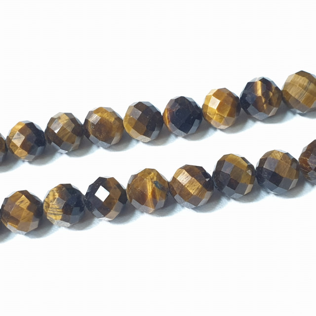 Бусины тигровый глаз гранёный 10мм 39шт.