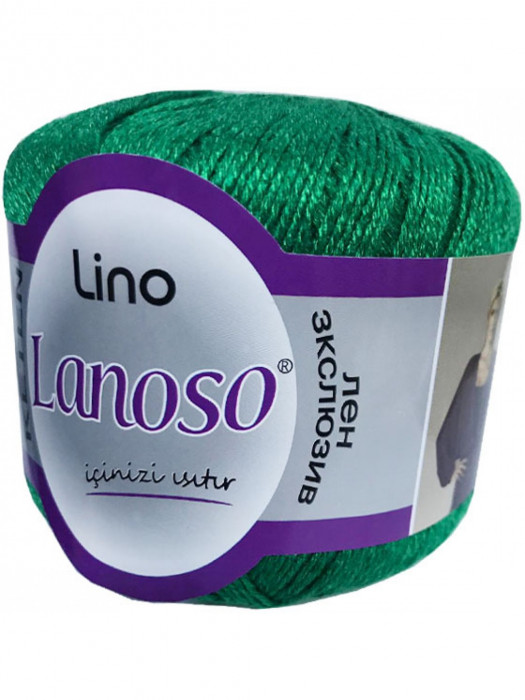 Lanoso пряжа№ Lino 50гр. 175м. 50%лён, 50%вискоза.