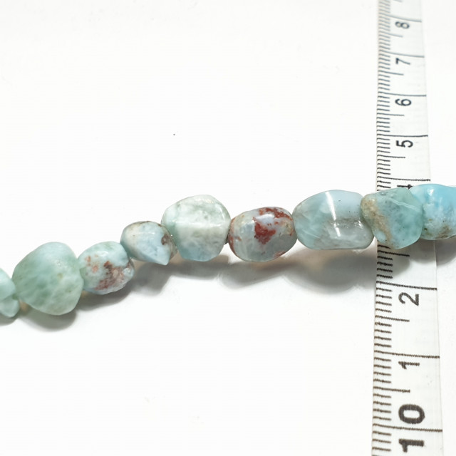 Бусины ларимар галтовка 8*10мм на нитке (около 40см)