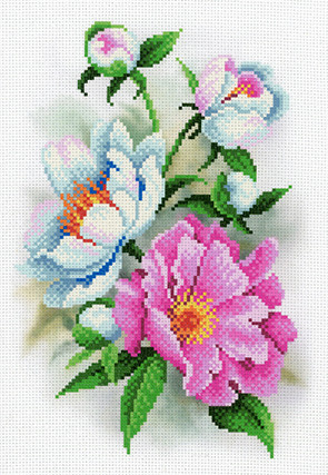 М.П. Студия Канва с рисунком СК-011  "Дивные пионы"  30*40см 