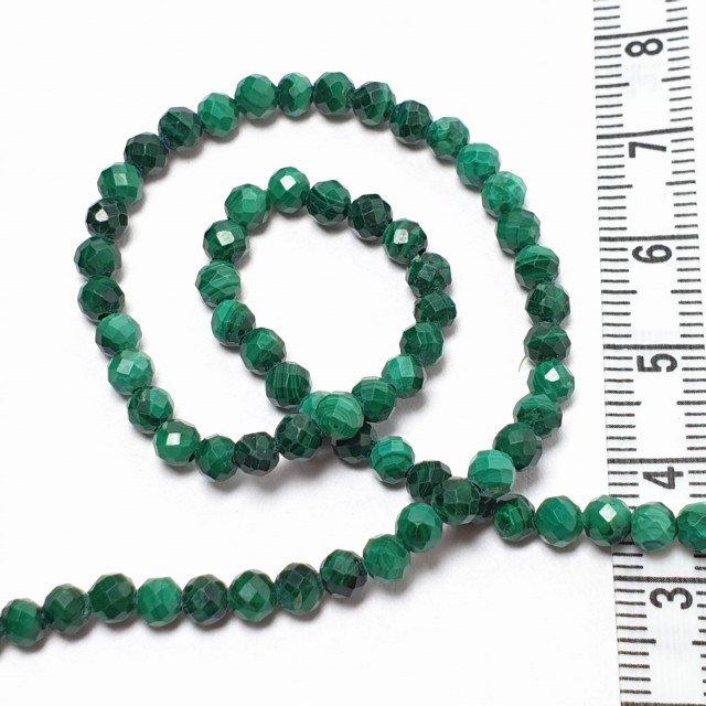 Бусины малахит, шарик гранёный 4мм около 109шт