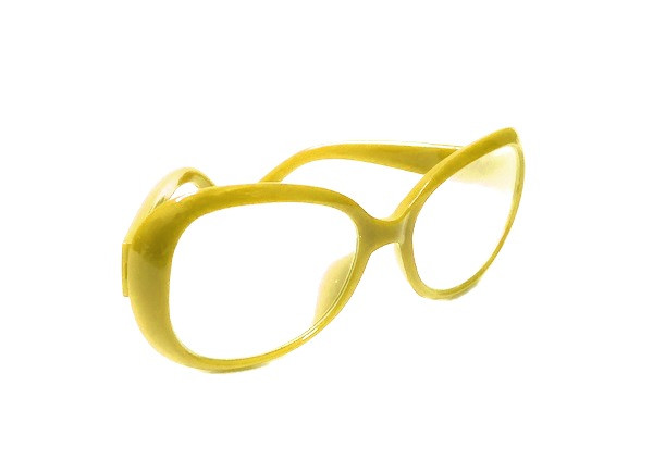 Sovushka Очки со стеклом пластик,  8,5см , жёлтый упак/1шт  26504