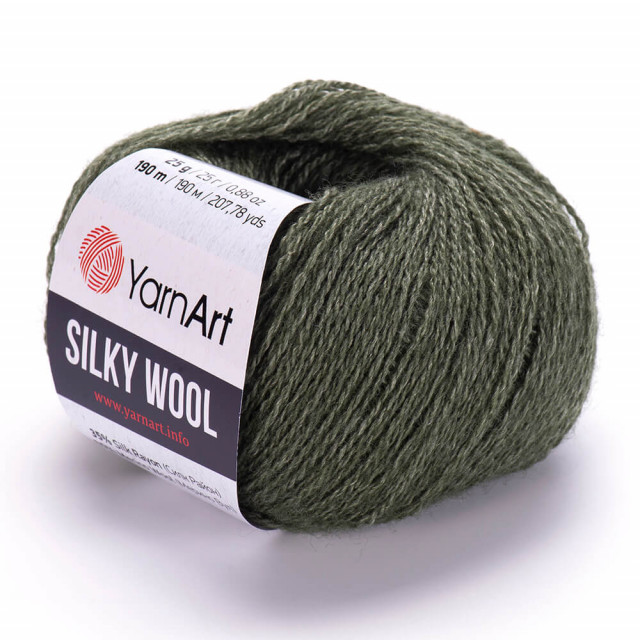 Yarn Art пряжа Silkу Wool 25гр. 190м. 65%мериносовая шерсть, 35% шёлк район