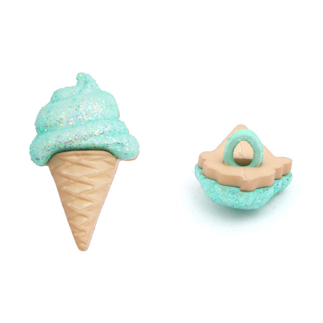 Dress Jt Up Набор пуговиц 4816 "Рожки мороженного", размер ~ 25 x 22 - 29 x 27 мм, 8 шт