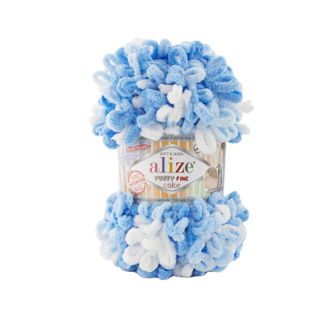 Alize пряжа Puffy Fine color 100гр. 14.5м, 100%микрополиэстер