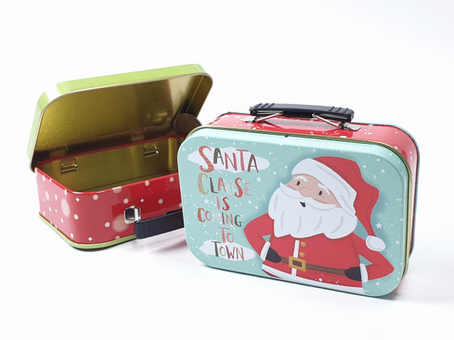 Жестяная коробочка для мелкой фурнитуры 30*65*100мм, чемоданчик. Merry Christmas