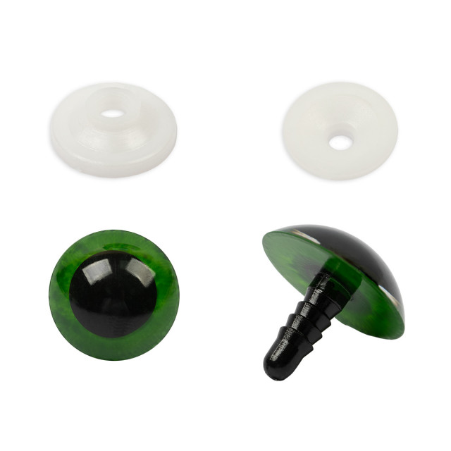 HobbyBe Глазки для игрушек пластиковые PGKS-22 кристальные с фиксатором 22мм,зеленый 2шт.