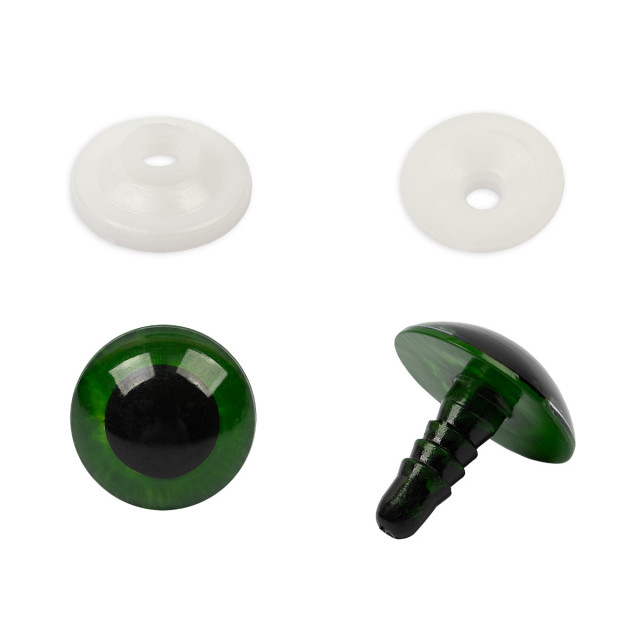 HobbyBe Глазки для игрушек пластиковые PGKS-18 кристальные с фиксатором 18мм,зеленый 2шт.