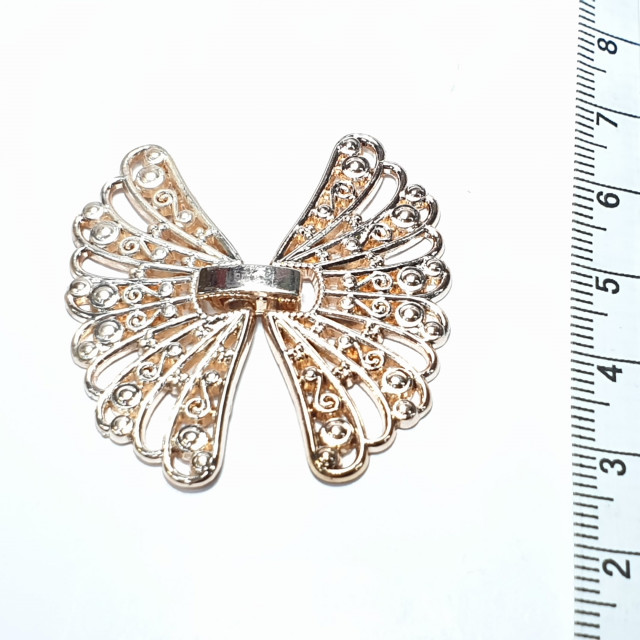 Застёжка для бижутерии металл "Веер", 40х40мм, цв. розовое золото 1шт