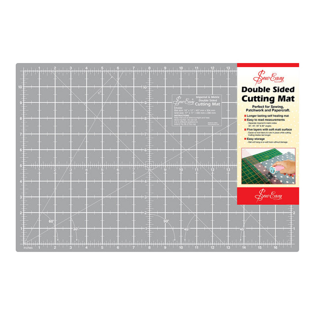 Sew Easy Мат для раскройного ножа двусторонний, миди, 457мм x 304мм, 18" x 12", цвет чёрныйER4092.GB