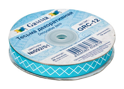 Gamma Тесьма декоративная репсовая GRС-12 12 мм №001/L13 1м