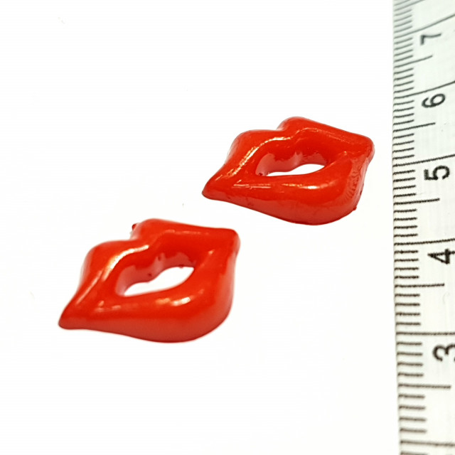 Губы клеевые 12*18мм цв. красный, 5шт,